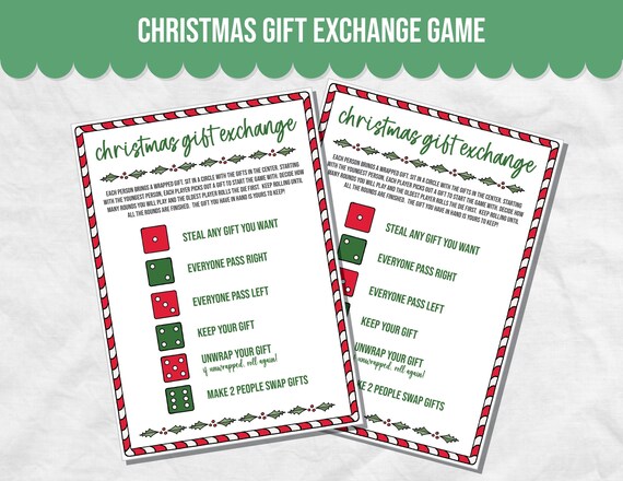 Christmas Gift Exchange Game, Christmas Roll the Dice Game, Yankee Swap, White Elephant Gift Exchange, Holiday Present Swap, Pollyanna Gift