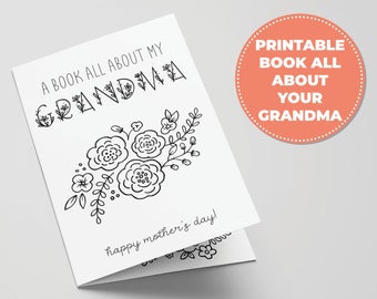 All About Grandma Printable Book for Mother's Day Perfect - Etsy
