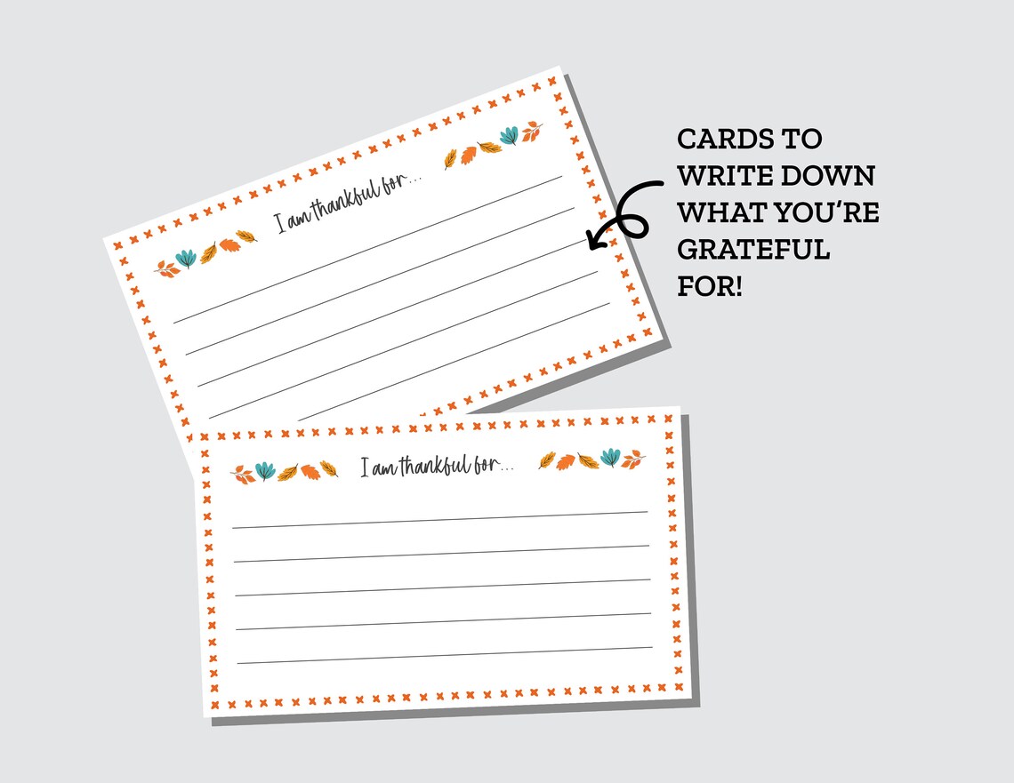 Thanksgiving Gratitude Card, I Am Thankful for Cards Printable ...