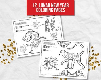 Chinese New Year Coloring Pages, Chinese New Year Kids Activities, Year of the Horse Coloring Page, Lunar New Year Activity for Kids