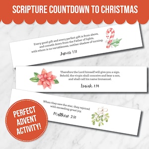 Scripture Advent Calendar, Christmas Countdown Printable, Kids Christmas Bible Verse Countdown, The Christmas Story for Kids