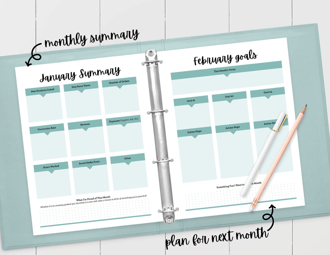 Etsy Seasonal Planner Etsy Shop Planner Printable Planner Etsy
