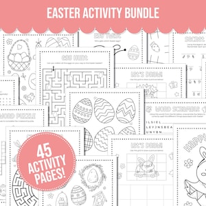 Easter Activity Bundle with Easter Coloring Pages, Printable Easter Activity Pages, Easter Kids Activities perfect for Easter Basket Stuffer