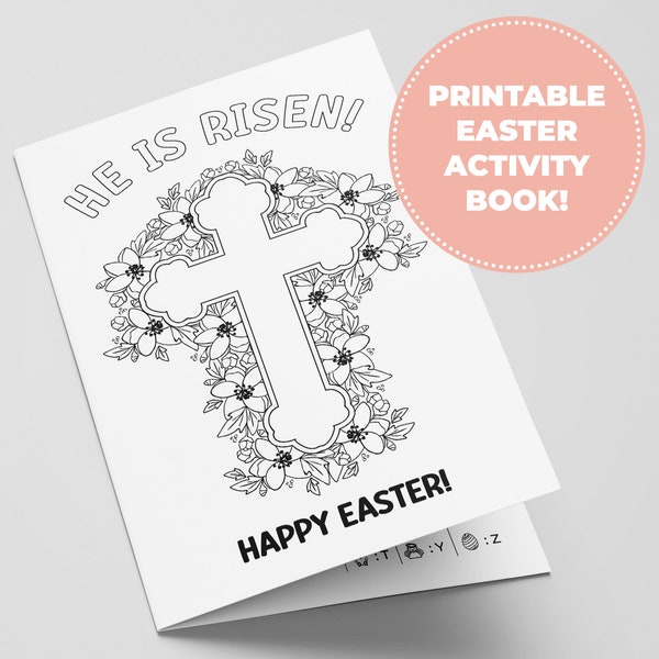 Christian Easter Activity Book, Christian Easter Kids Activities for Easter Mass or Easter Basket Stuffer