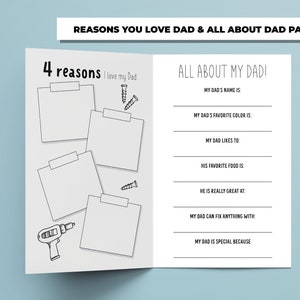 All About Dad Printable Book for Father's Day, Perfect Father's Day ...