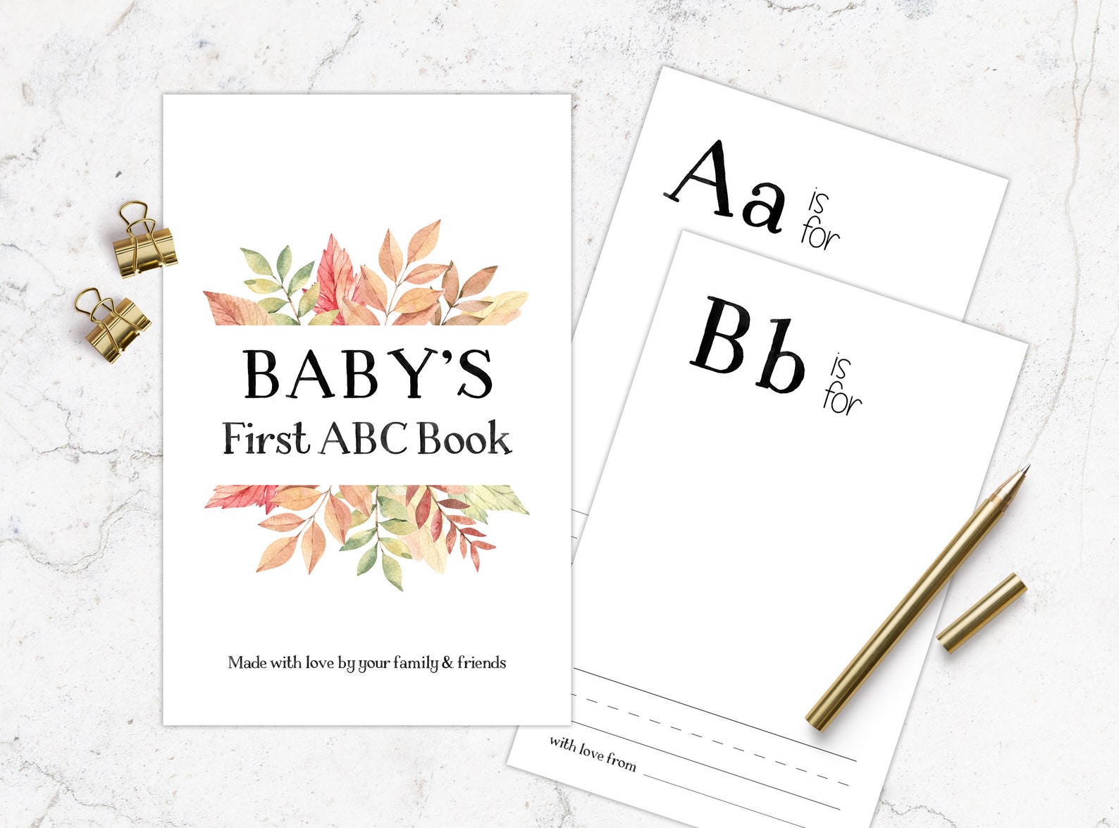 Baby's 1st ABC Book Activity for an Autumn Baby Shower Etsy