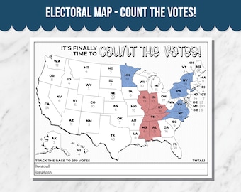 Mapa electoral para los resultados de las elecciones (página para colorear imprimible)