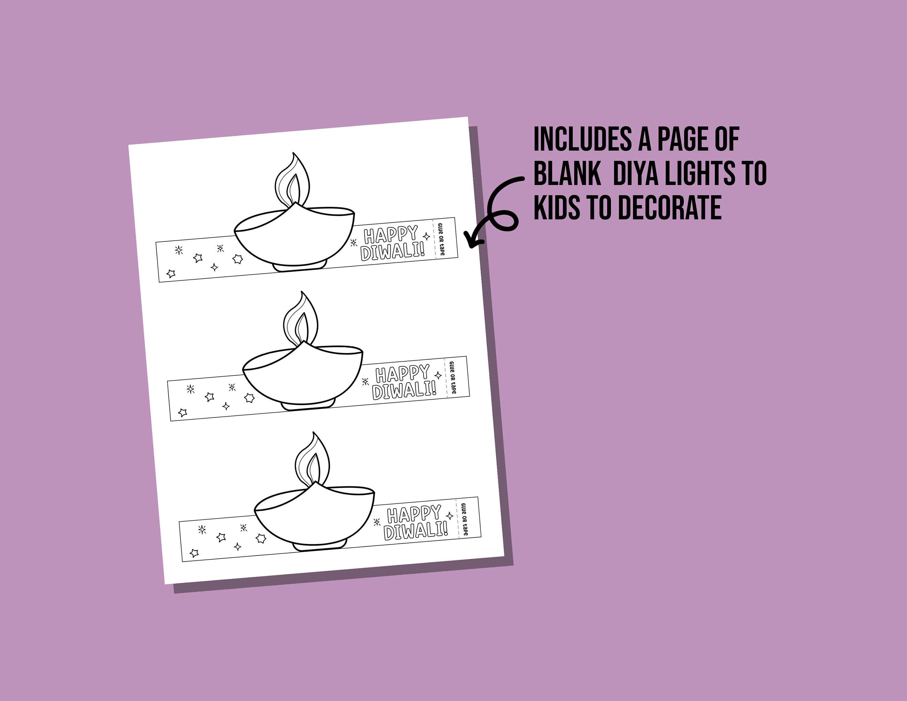 Printable Diya Light Craft for Diwali, Perfect Diwali Activity for Kids ...