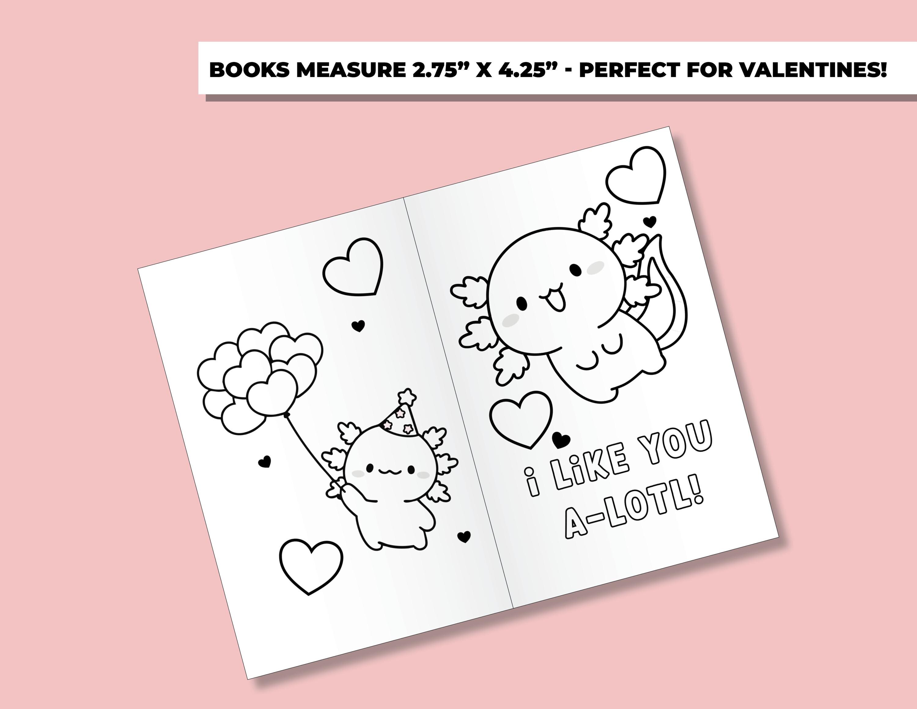 Axolotl Valentine Mini Book, Classroom Valentine Party, Axolotl Mini ...