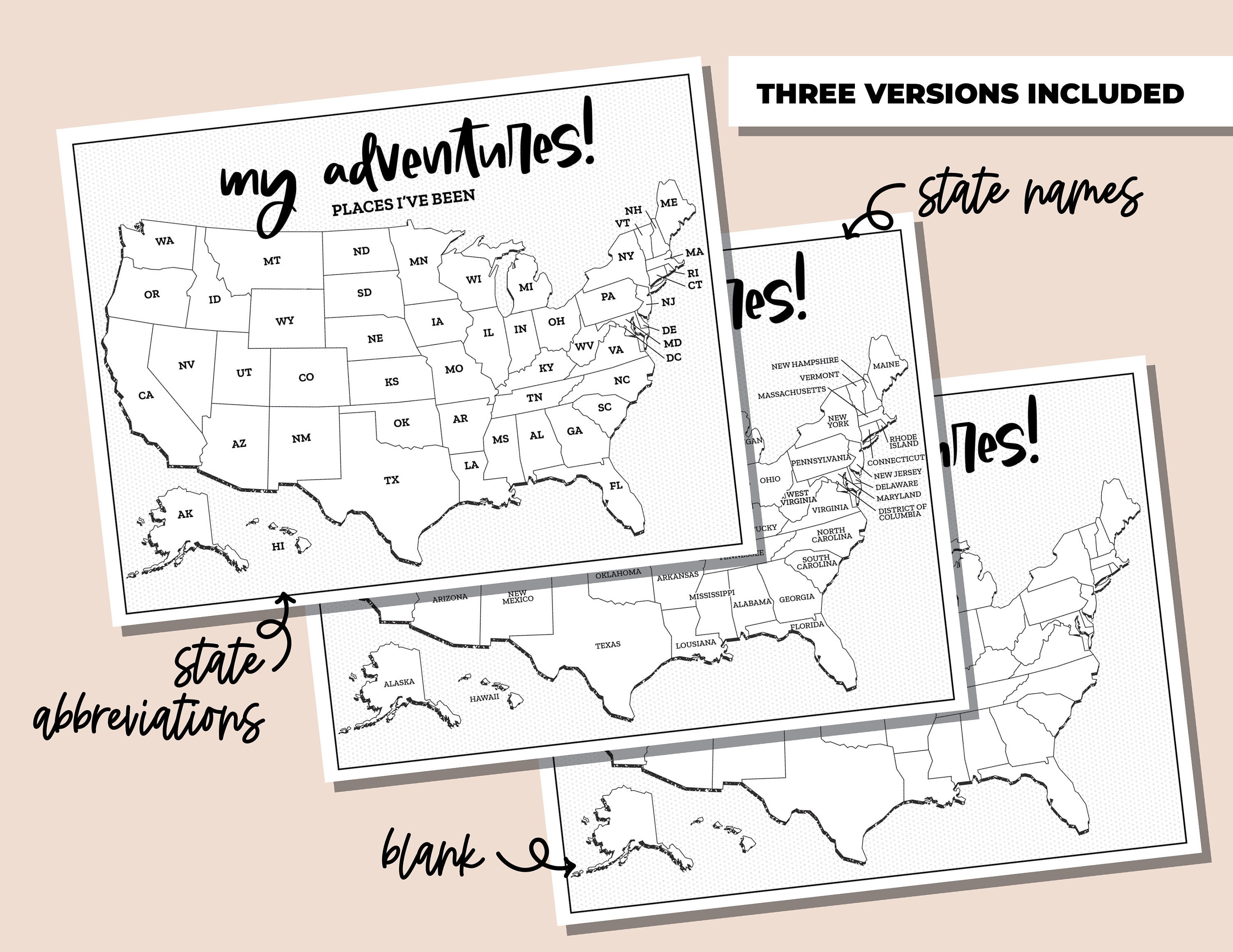 Places I've Been Map United States Map States Ive - Etsy