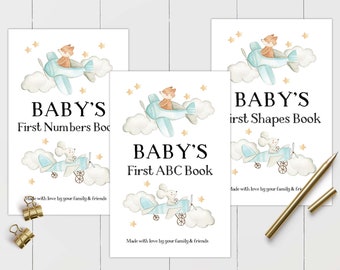 Adventure Baby Shower Game Bundle, Babys 1st ABC Book, First Shapes Book, First Numbers Book, Printable Baby Shower Game, Oh Boy Baby Shower