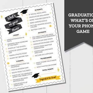 Graduation Whats on Your Phone Party Game, Fun Graduation Party Game, Family Party Game