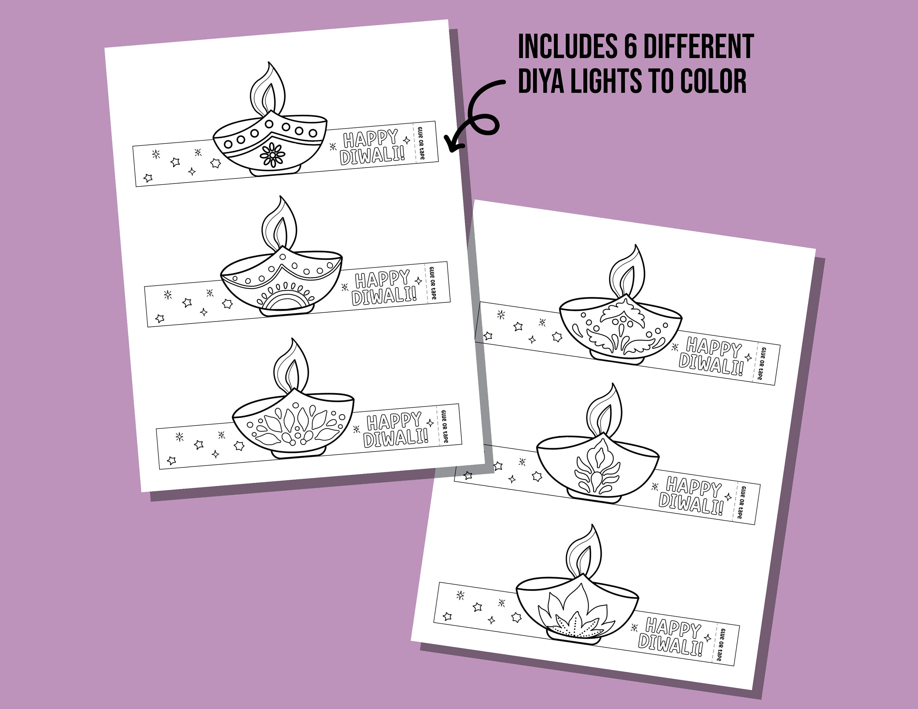Printable Diya Light Craft for Diwali, Perfect Diwali Activity for Kids ...