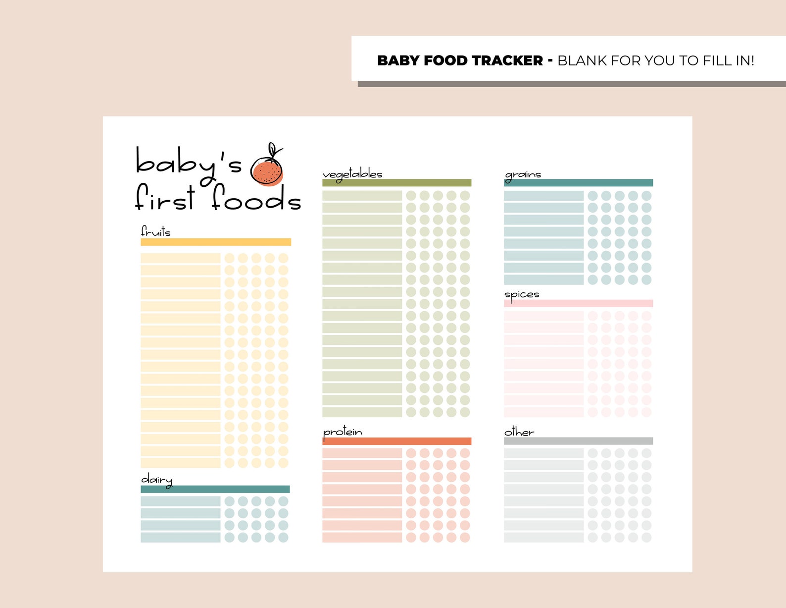 Baby Food Log Bundle Babys First Food Checklist Baby Etsy baby-food-log-bundle-babys-first-food-checklist-baby-etsy