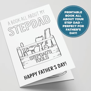 Tout sur le beau-père : livre à imprimer pour la fête des pères, activité parfaite pour la fête des pères pour les enfants, cadeaux à imprimer pour beau-père, carte à colorier