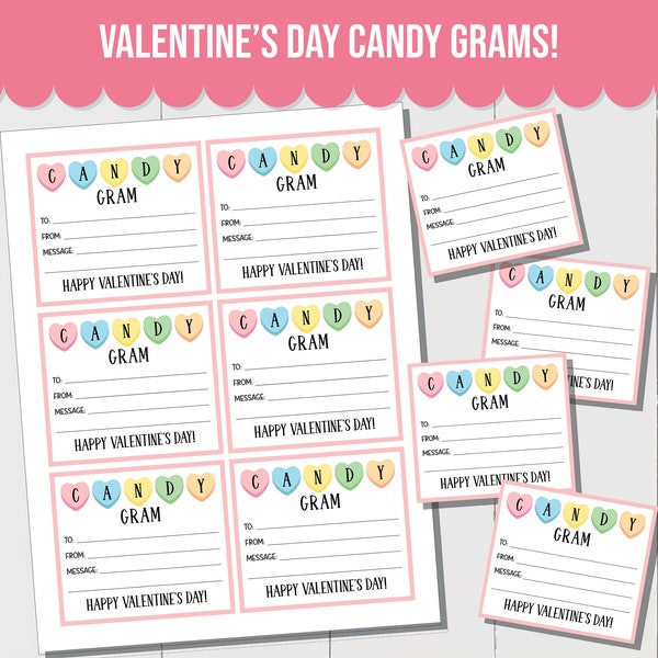 Volantino per raccolta fondi Candy Gram di San Valentino PTO Volantino per raccolta fondi per la scuola autunnale di Candy Gram di San Valentino