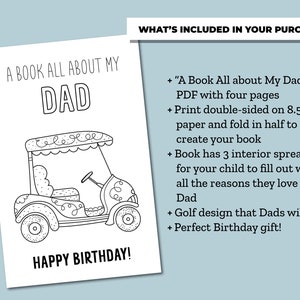 All About Dad Printable Book, Dad Birthday Gift From Kids, Perfect ...