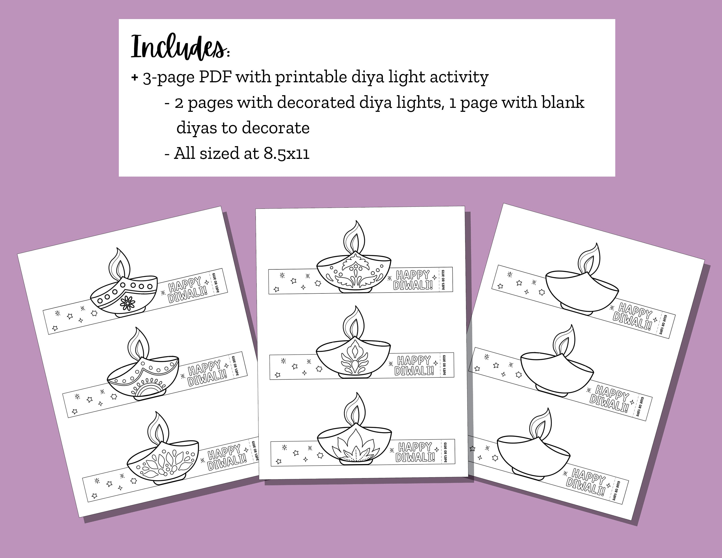 Printable Diya Light Craft for Diwali, Perfect Diwali Activity for Kids ...