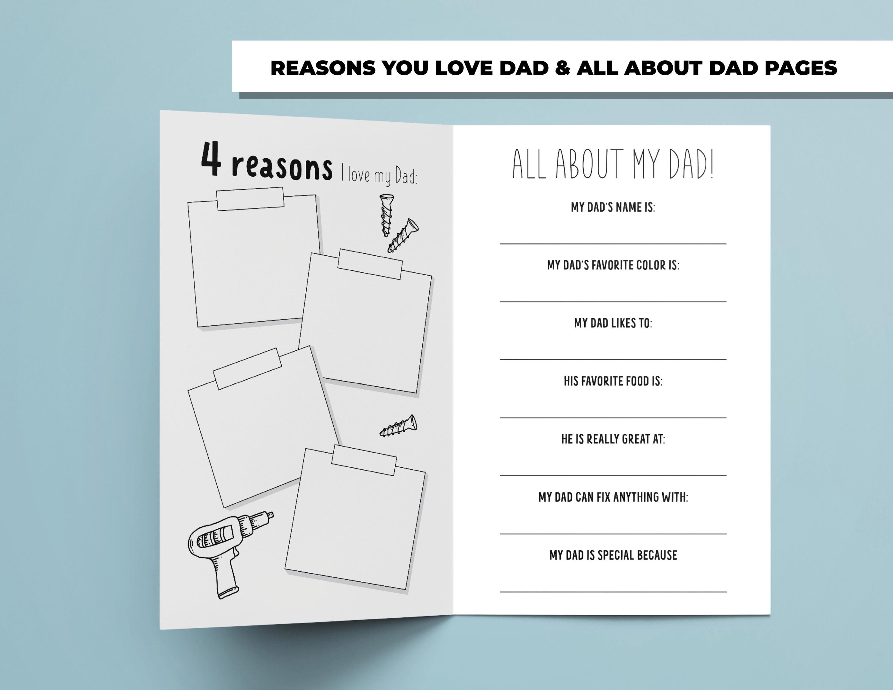 All About Dad Printable Book for Father's Day, Perfect Father's Day ...