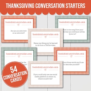 Thanksgiving Conversation Cards, Thanksgiving Conversation Starters, Thanksgiving Party Game, Date Night Card, Would you Rather, Ice breaker