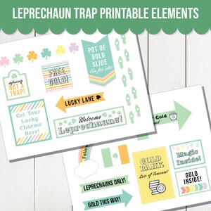 Leprechaun Trap Printable Elements for St Patricks Day, DIY Leprechaun Trap Kit, Catch a Leprechaun Trap, Easy Kids Leprechaun Trap Download