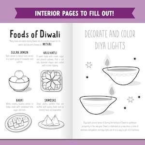 Alles über Diwali – Druckbares Buch, perfekte Diwali-Aktivität für Kinder, tolle Ergänzung zur Diwali-Dekoration, Diwali-Geschenk für Kinder Bild 4