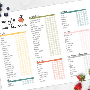 Baby Food Tracker | Baby’s First Food Checklist | Baby Food Log | Solids Tracker | Printable Digital Download