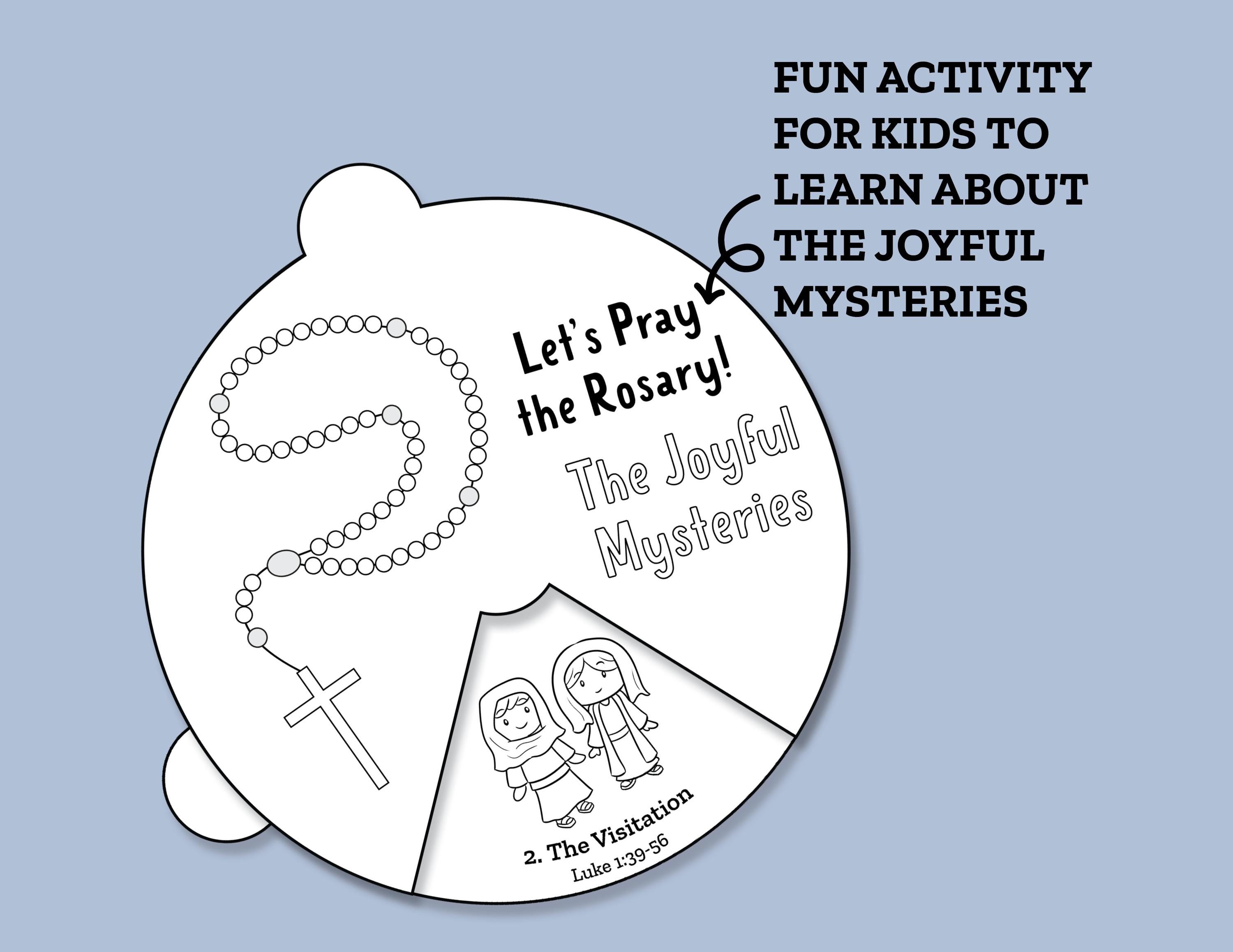 Learning the Rosary Printable Featuring the Joyful Mysteries in a ...