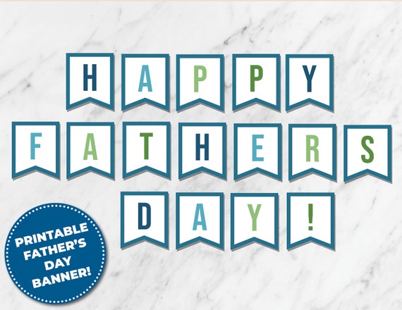Happy Fathers Day Banner Printable Bunting for Home - Etsy