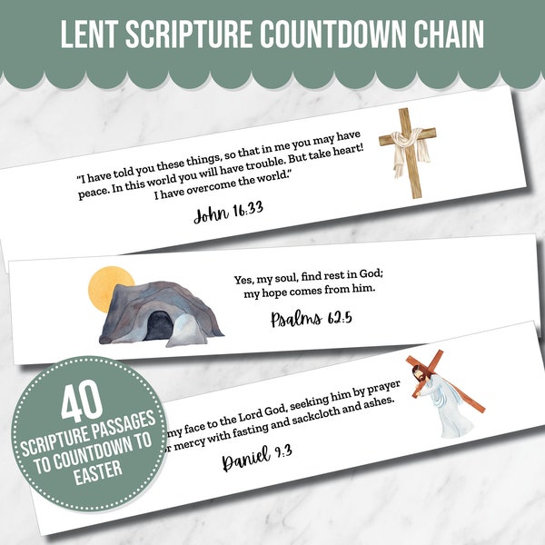 Lent Countdown, Lent Activity for Kids, 40 Days Lent Countdown Calendar, 40 Days Lenten Calendar, Ash Wednesday, Easter Countdown Printable