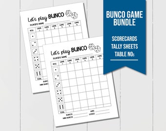 Ultimate Bunco Game Set - Score Sheets, Tally Sheets, Table Numbers | Fun and Exciting Party Game Night