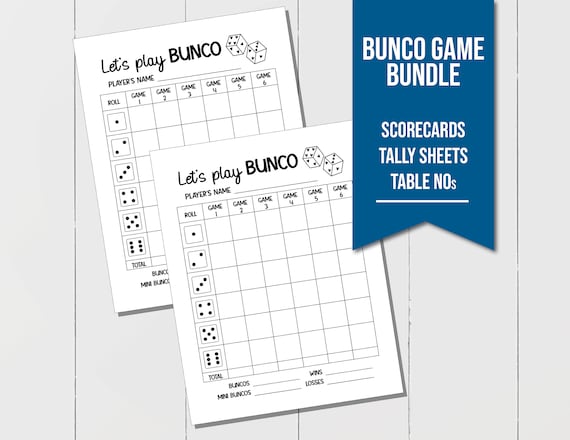 Ultimate Bunco Game Set - Score Sheets, Tally Sheets, Table Numbers | Fun and Exciting Party Game Night