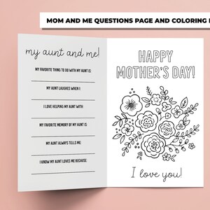 All About My Aunt Printable Book for Mother's Day, Perfect Mother's Day ...
