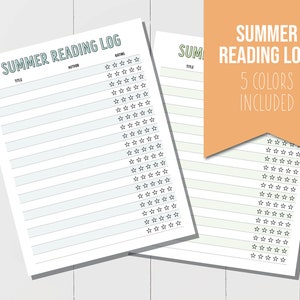 Summer Reading Challenge Printable, Summer Reading Log for Kids, Summer Reading Printables, Summer Book Tracker, Reading Tracker, Book Log