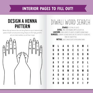 Alles über Diwali – Druckbares Buch, perfekte Diwali-Aktivität für Kinder, tolle Ergänzung zur Diwali-Dekoration, Diwali-Geschenk für Kinder Bild 5