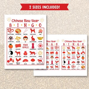 Chinese New Year BINGO Game, Printable Game for Classroom Activity, Lunar New Year Bingo Game for Kids, Bingo Cards for Chinese New Year image 4