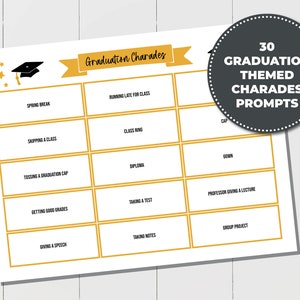 Graduation Charades Party Game Printable for Your Next Graduation Party!