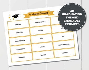 Graduation Charades Party Game Printable for Your Next Graduation Party!