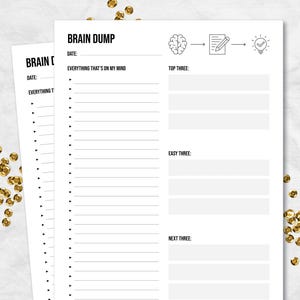 Brain dump printable template with minimalist design to help you do more!