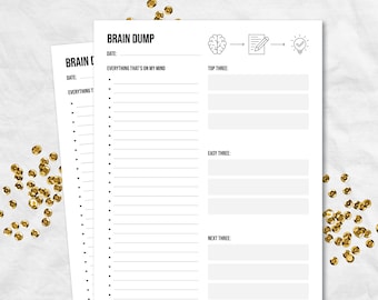 Brain dump printable template with minimalist design to help you do more!