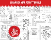 Lunar New Year Printable Activity Bundle with Coloring Pages, Word Search, Word Scramble, Games, Mazes! Chinese New Year Kids Activities