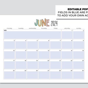 EDITIERBARER Sommer 2026 Kalender Set mit Mai, Juni, Juli, August, September Kalendern, um alle Ihre Sommeraktivitäten zu planen Bild 3