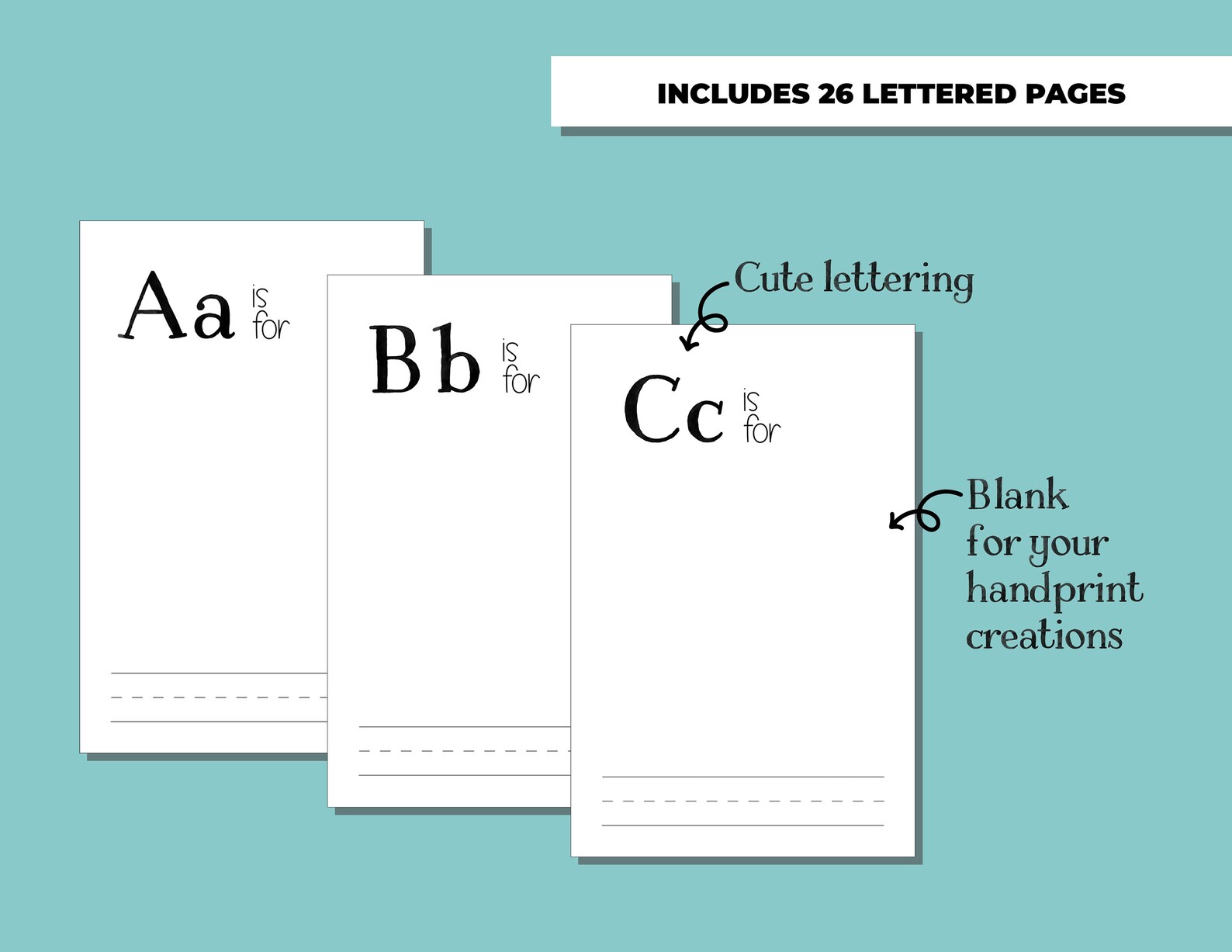 ABC Book Handprint Activity for Kids Handprint Art Printable - Etsy