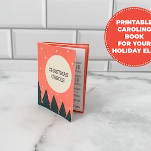 Mini libro di canti natalizi, perfetto per le tue buffonate da elfo durante le feste, facile attività da stampare per elfi, accessorio da elfo