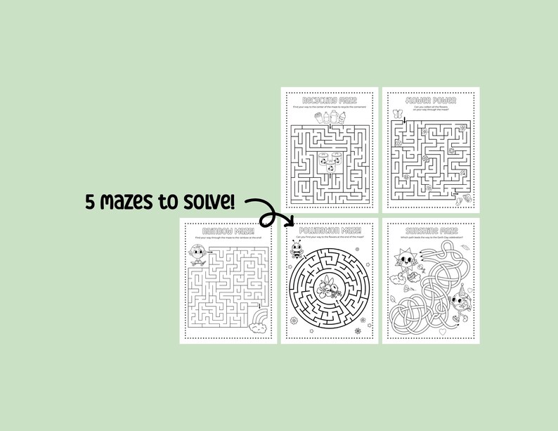 Earth Day Printable Activity Bundle with Coloring Pages, Word Search, Word Scramble, Games & Maze Activities! Earth Day Kids Activities image 5