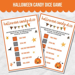 Halloween Candy Dice Game, Fun Halloween Game for Office Party, Kids Halloween Game, Halloween Candy Games for Kids, Halloween Party Game