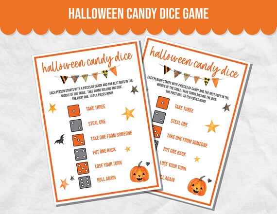 Halloween Candy Dice Game, Fun Halloween Game for Office Party, Kids Halloween Game, Halloween Candy Games for Kids, Halloween Party Game