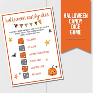 Halloween Candy Dice Game, Fun Halloween Game for Office Party, Kids Halloween Game, Halloween Candy Games for Kids, Halloween Party Game