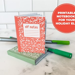 Mini cadernos perfeitos para seu elfo nesta temporada de festas, acessórios para cadernos de composição para seu elfo, atividade para elfo para impressão, livros para seu elfo