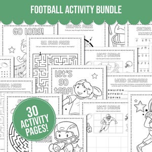 ¡Paquete de actividades imprimibles de fútbol con páginas para colorear, sopa de letras, crucigramas, juegos y laberintos! Actividades de fútbol para niños